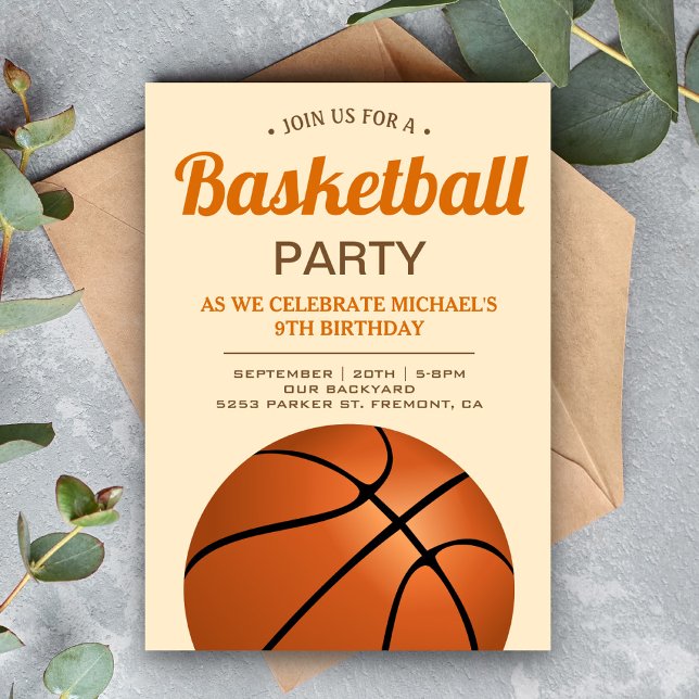 Kids Basketball Birthday Party Invitation (Creator Uploaded)