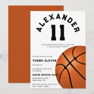 Kid's Basketball Birthday Party Invitation