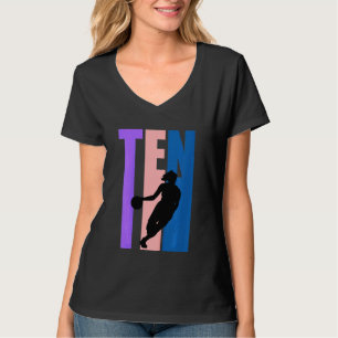 Kids Basketball Girl 10 Today Birthday 10th Tenth T-Shirt