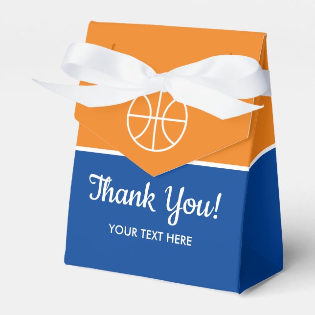 Kid's basketball sport custom Birthday thank you Favour Box (Front Side)
