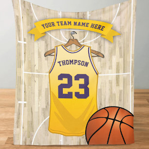 Kids Basketball Team, Name and Number Fleece Blanket