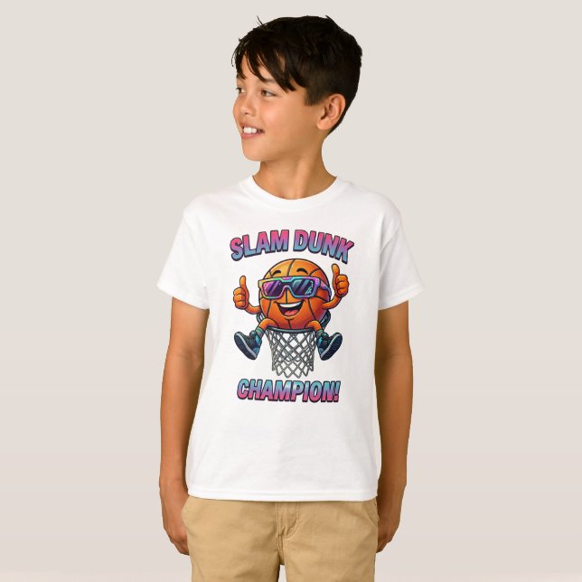 Kids Basketball Tee - Custom Name Funny Gift (Front Full)