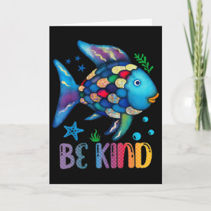 Kids Be Kind Rainbow Scale Fish Teacher Reading Bo Card