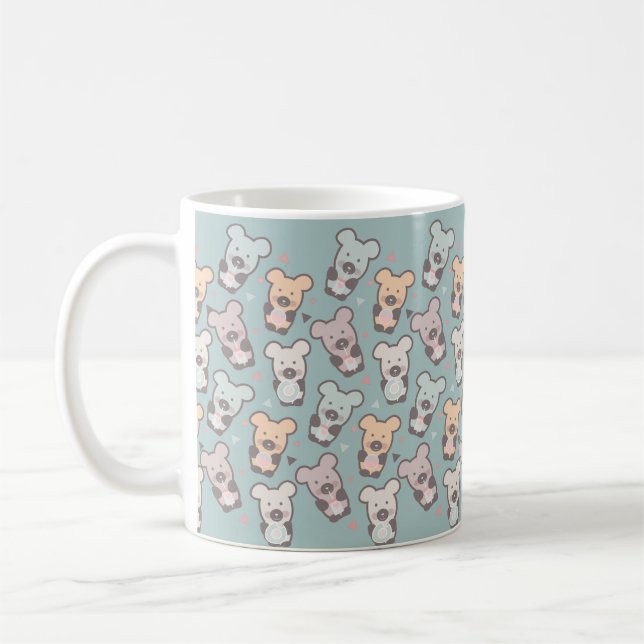 Kids Bears and Doughnuts Pattern Coffee Mug (Left)