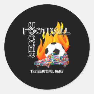 Kids Beautiful Game World Football Soccer T Shirt Classic Round Sticker