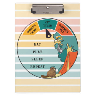 Kid's Beaver, Opossum, Snake Camp Personalise Clipboard