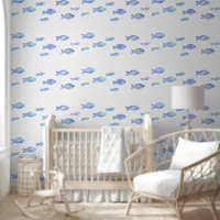 Kid's bedroom baby blue sea fish 