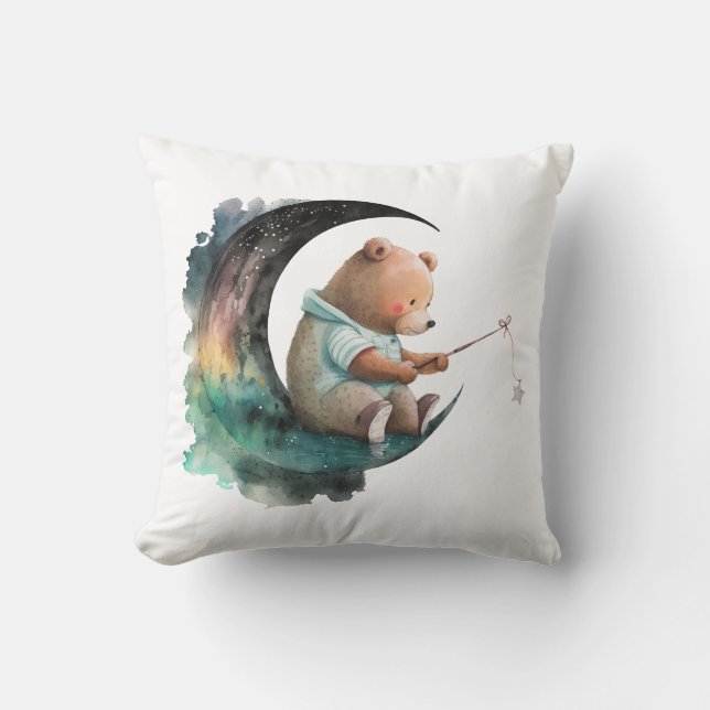 Kids bedroom, Cartoon style, Space theme, Night sk Cushion (Front)