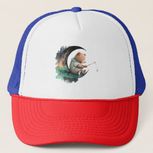 Kids bedroom, Cartoon style, Space theme, Night sk Trucker Hat