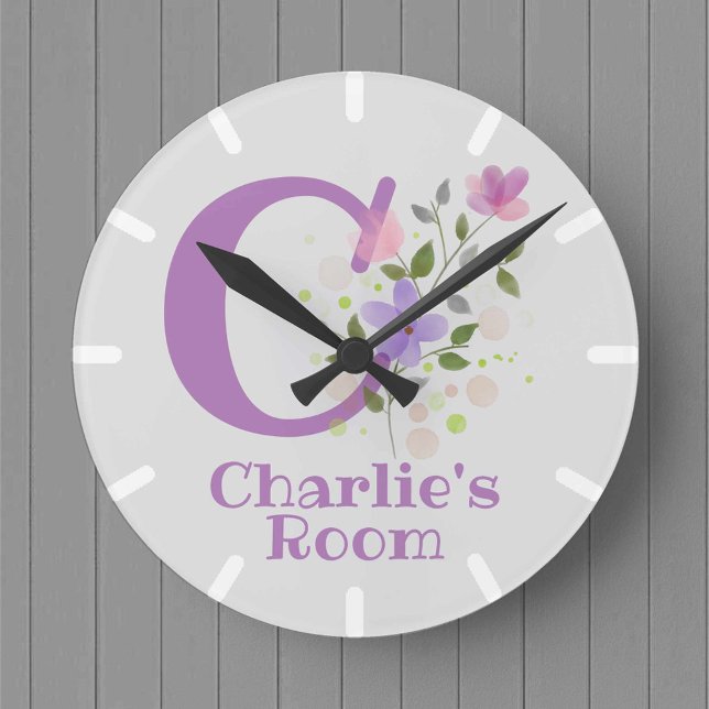Kids Bedroom Clock with Name Charlie & Initial (Creator Uploaded)