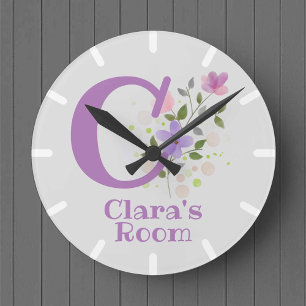 Kids Bedroom Clock with Name Clara