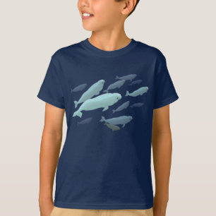 Kid's Beluga Whale T-Shirt Cute Whale Art Shirts