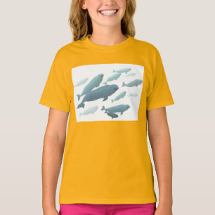 Kid's Beluga Whale T-Shirt Organic Whale Art Shirt