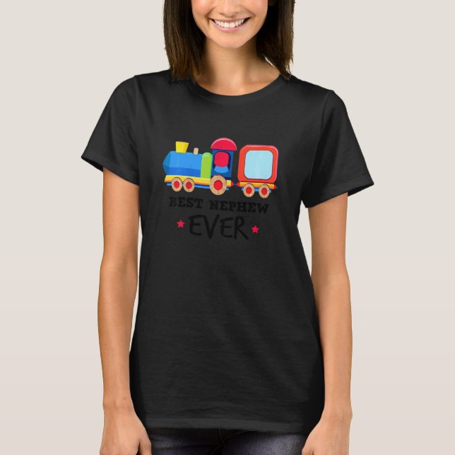 Kids Best Nephew Ever Cool  Cute Train Aunt Loves  T-Shirt (Front)