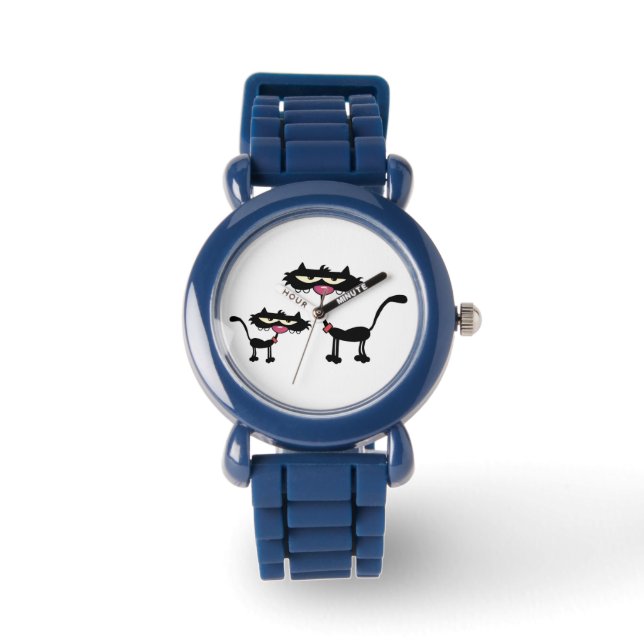 Kid's Bezel Stainless Steel Watch/Cartoon Cats Watch (Front)