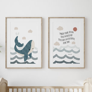 Kids bible verse coastal set of 2 poster