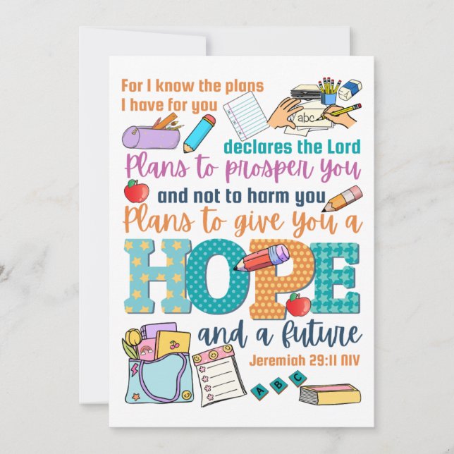 Kids bible verse Jeremiah 29:11  (Front)