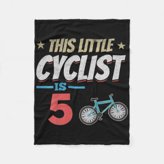 Kids Bicycle Cycling This Little Cyclist Is 5th Bi Fleece Blanket