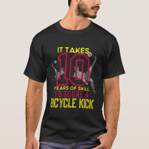 Kids Bicycle Kick Goal Soccer Player 10Th Birthday T-Shirt