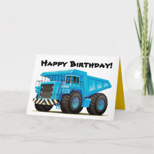 Kid's Big Blue Dump Truck Card