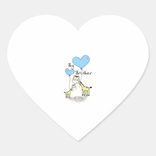 Kids Big Brother Cute Giraffes Gift Idea Toddler S Heart Sticker