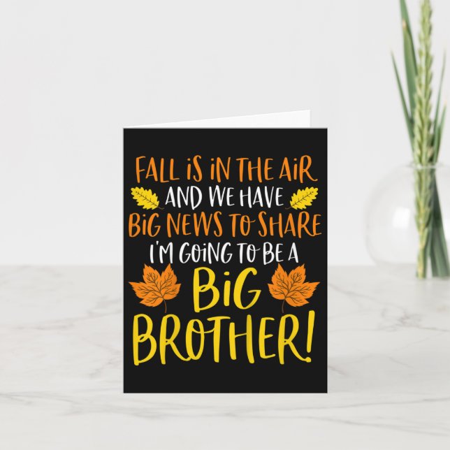 Kids Big Brother Fall Pregnancy Announcement Autum (Front)