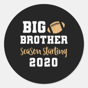 Kids Big Brother Footbyll Pregnancy Announcement F Classic Round Sticker
