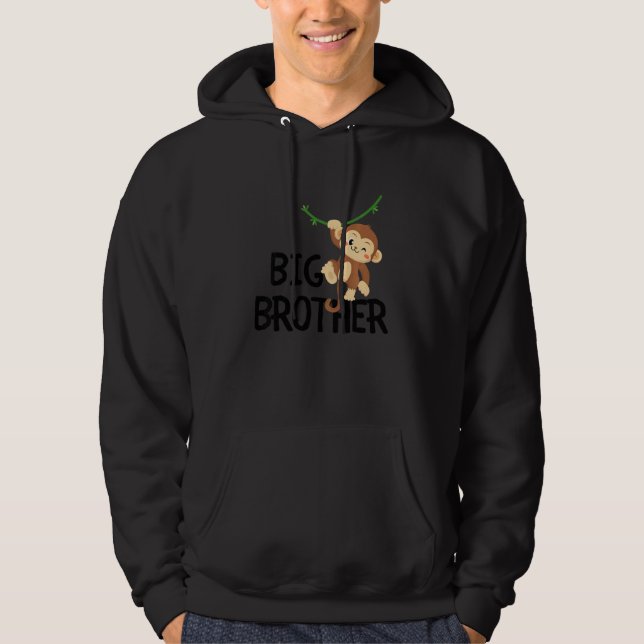 Kids Big Brother Monkey Animal Best Bro Ever World Hoodie (Front)