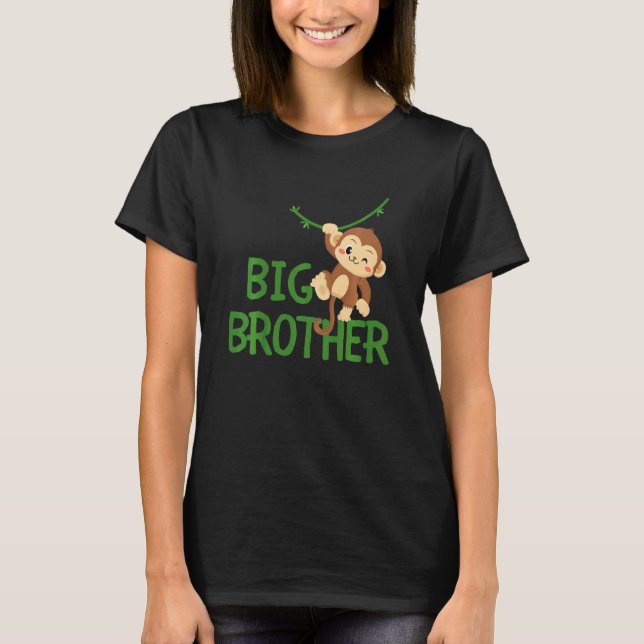 Kids Big Brother Monkey Animal Best Bro Ever World T-Shirt (Front)