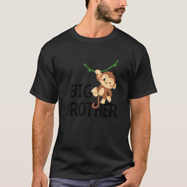 Kids Big Brother Monkey Animal Best Bro Ever World T-Shirt (Front)