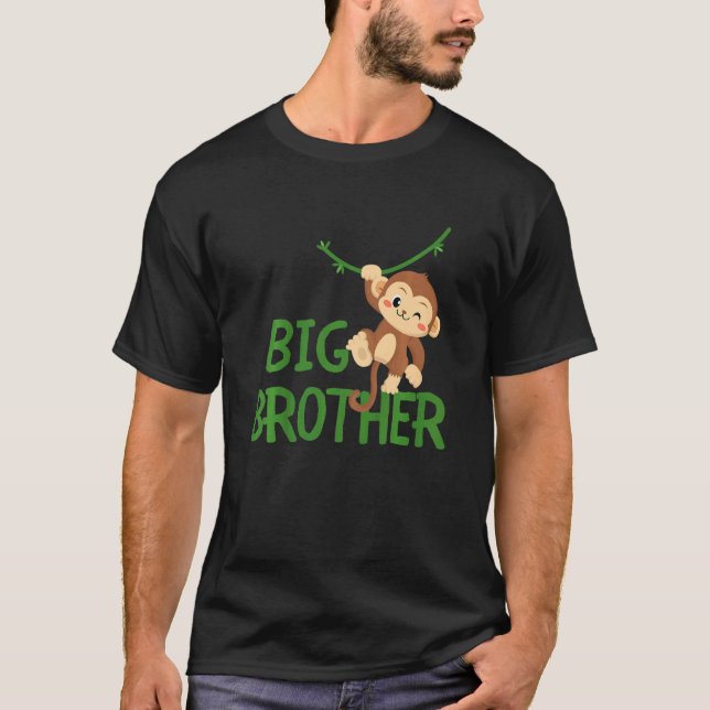 Kids Big Brother Monkey Animal Best Bro Ever World T-Shirt (Front)