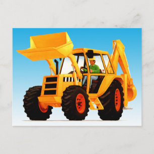 Kid's Big Fun Yellow Digger Postcard