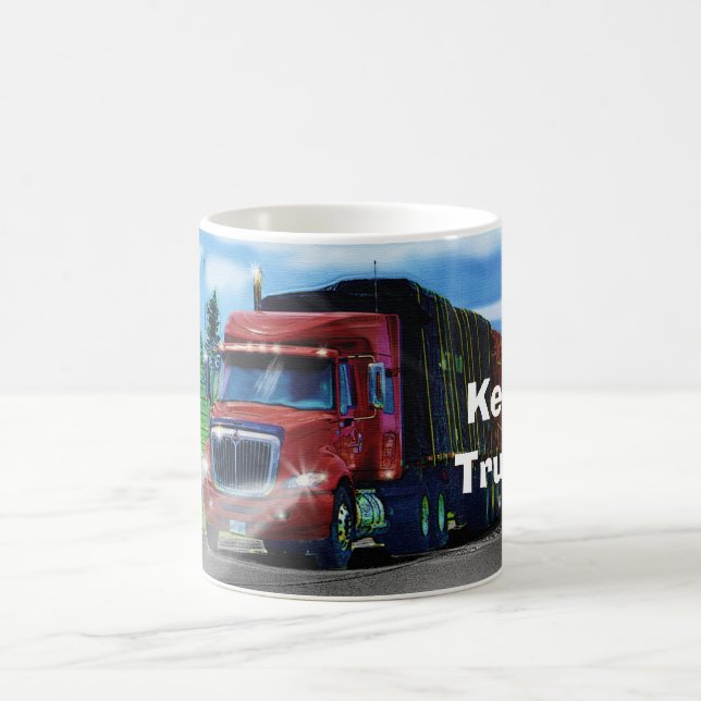 Kids Big Red Cargo Truck Drinking Mug (Center)