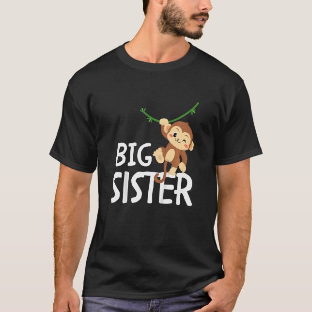 Kids Big Sister Ever Monkey Animal World's Greates T-Shirt (Front)