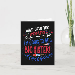 Kids Big Sister Sparkler 4th Of July Pregnancy Ann Card