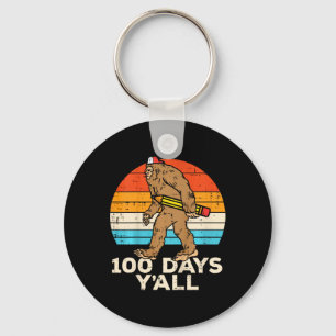 Kids Bigfoot Pencil 100 Days Yall 100th Day School Key Ring