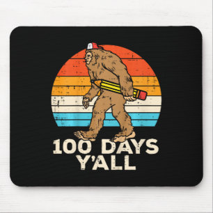 Kids Bigfoot Pencil 100 Days Yall 100th Day School Mouse Mat