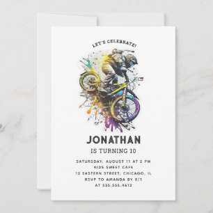 Kids Bike BMX Party. Extreme adventure birthday Invitation