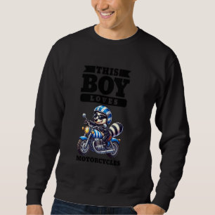 Kids Biker Motorcycle Riding Honey Badger Boys Sweatshirt