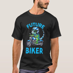 Kids Biker Motorcycle Riding Iguana Boys T-Shirt