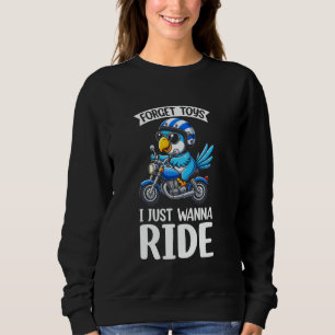 Kids Biker Motorcycle Riding Parrot Boys Sweatshirt