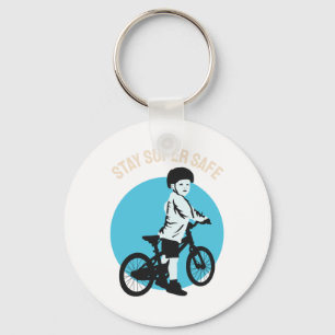 Kids Biker Safety - Stay Super Safe Key Ring