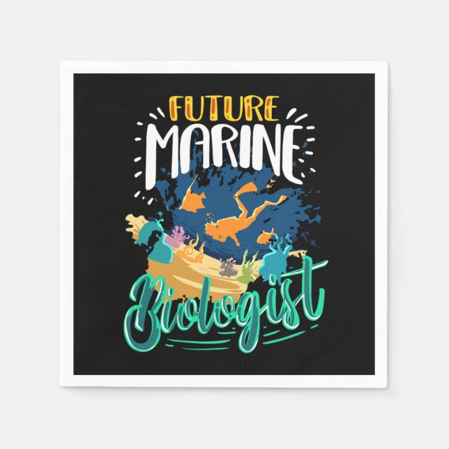 Kids Biology Future Marine Biologist Napkin (Front)