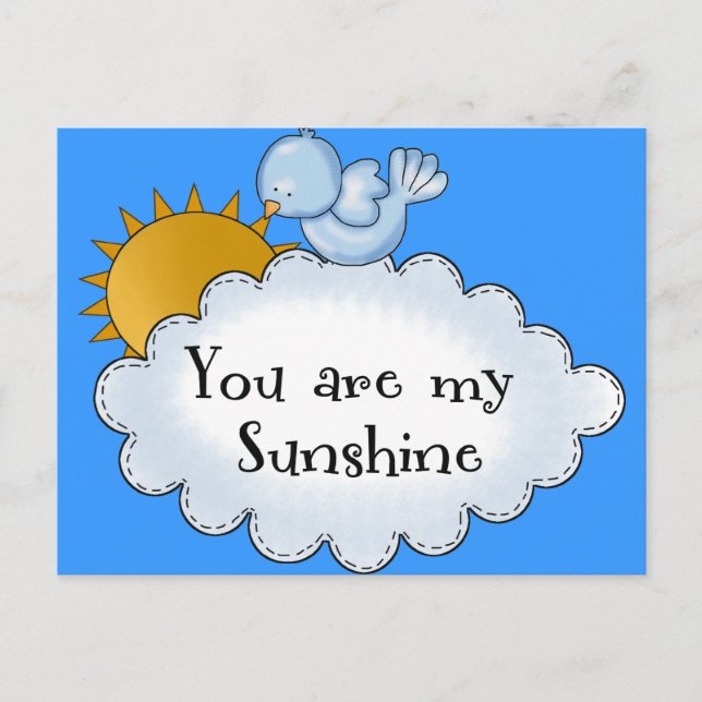 Kid's Bird Sun You Are My Sunshine Postcard (Front)