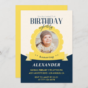Kids birthday 1st birthday invitation Modern