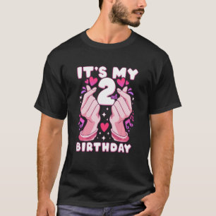 Kids Birthday 2 years old, K-pop finger heart, Sar T-Shirt