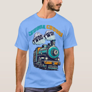 Kids Birthday 2 Years Old Train Birthday T-Shirt