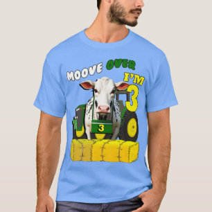 Kids Birthday 3 Year Old Farming Theme T-Shirt