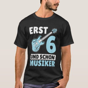 Kids Birthday 6 Years Guitar Musician 6th Birthday T-Shirt