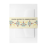 Kids Birthday Antique Robot Pattern